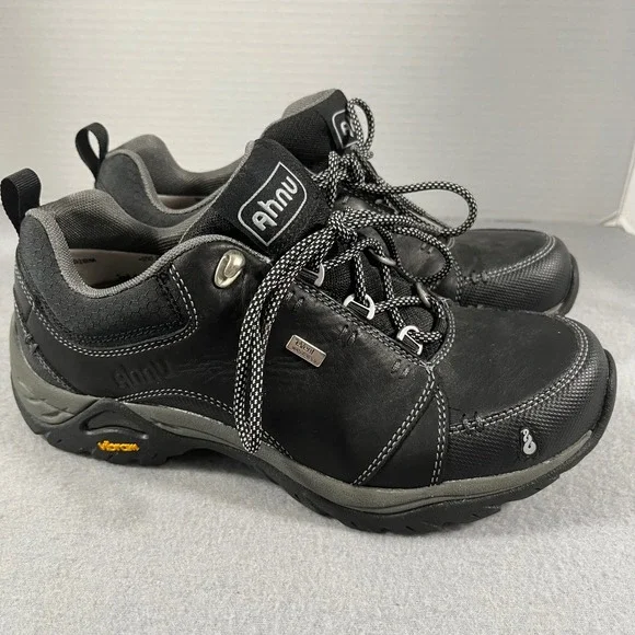 Ahnu Black montara ll Leather Waterproof Vibram Sole Hiking Trail Shoes Women 7 - Picture 1 of 12